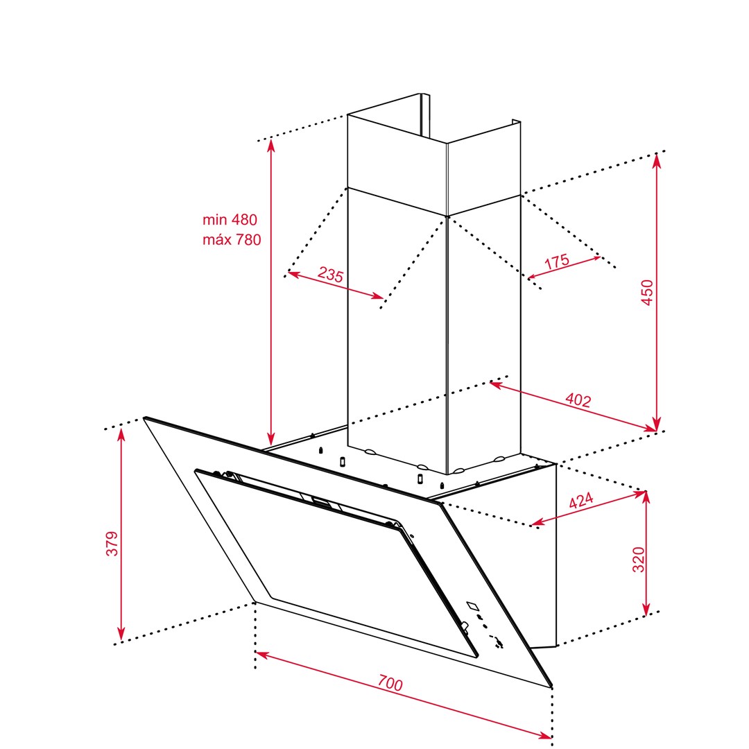 Teka DVT 78660 TBS Wall-mounted Black 698 m³/h Teka DVT 78660 TBS Wall-mounted Black 698 m³/h