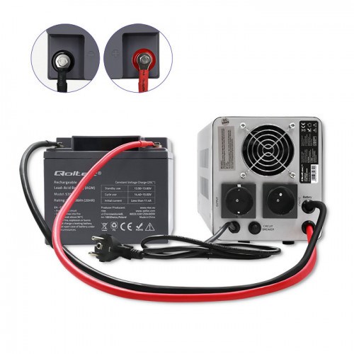 Qoltec 50720 Uninterruptible power supply UPS 800VA/560W | 12/230V converter with AVR Qoltec 50720 Uninterruptible power supply UPS 800VA/560W | 12/230V converter with AVR