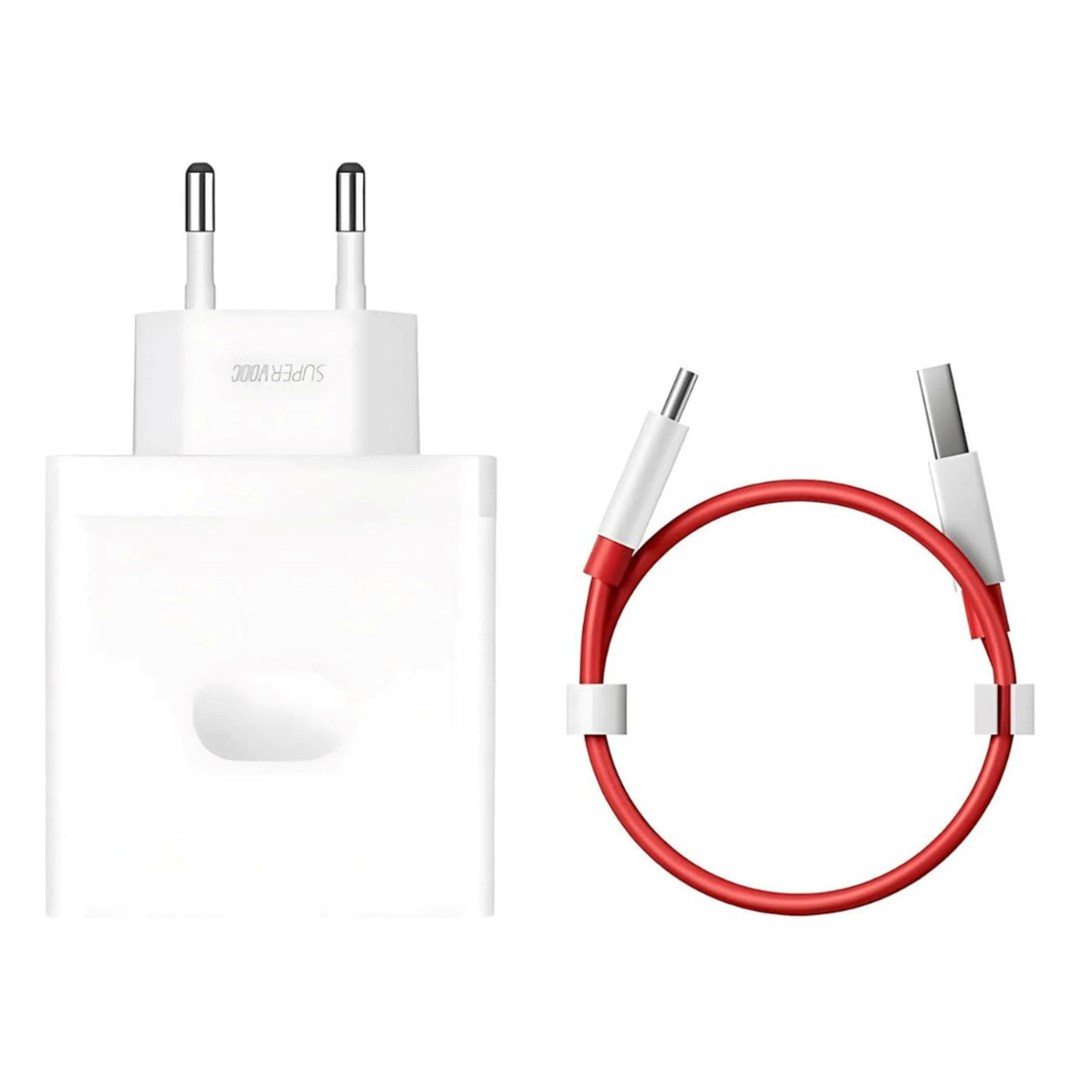 OnePlus SUPERVOOC USB-A charger + USB-A / USB-C cable 100W White OnePlus SUPERVOOC USB-A charger + USB-A / USB-C cable 100W White