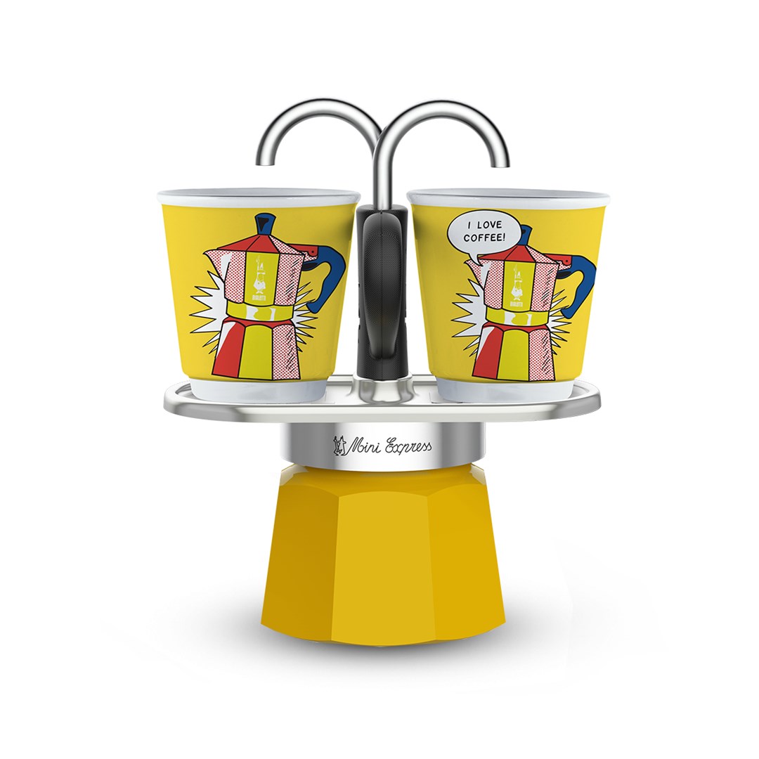 Bialetti Mini Express Lichtenstein Moka pot Silver, Yellow Bialetti Mini Express Lichtenstein Moka pot Silver, Yellow