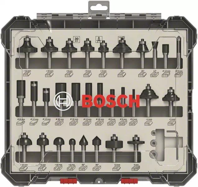 Bosch Mixed Router Bit Sets, 30-Pieces Bosch Mixed Router Bit Sets, 30-Pieces