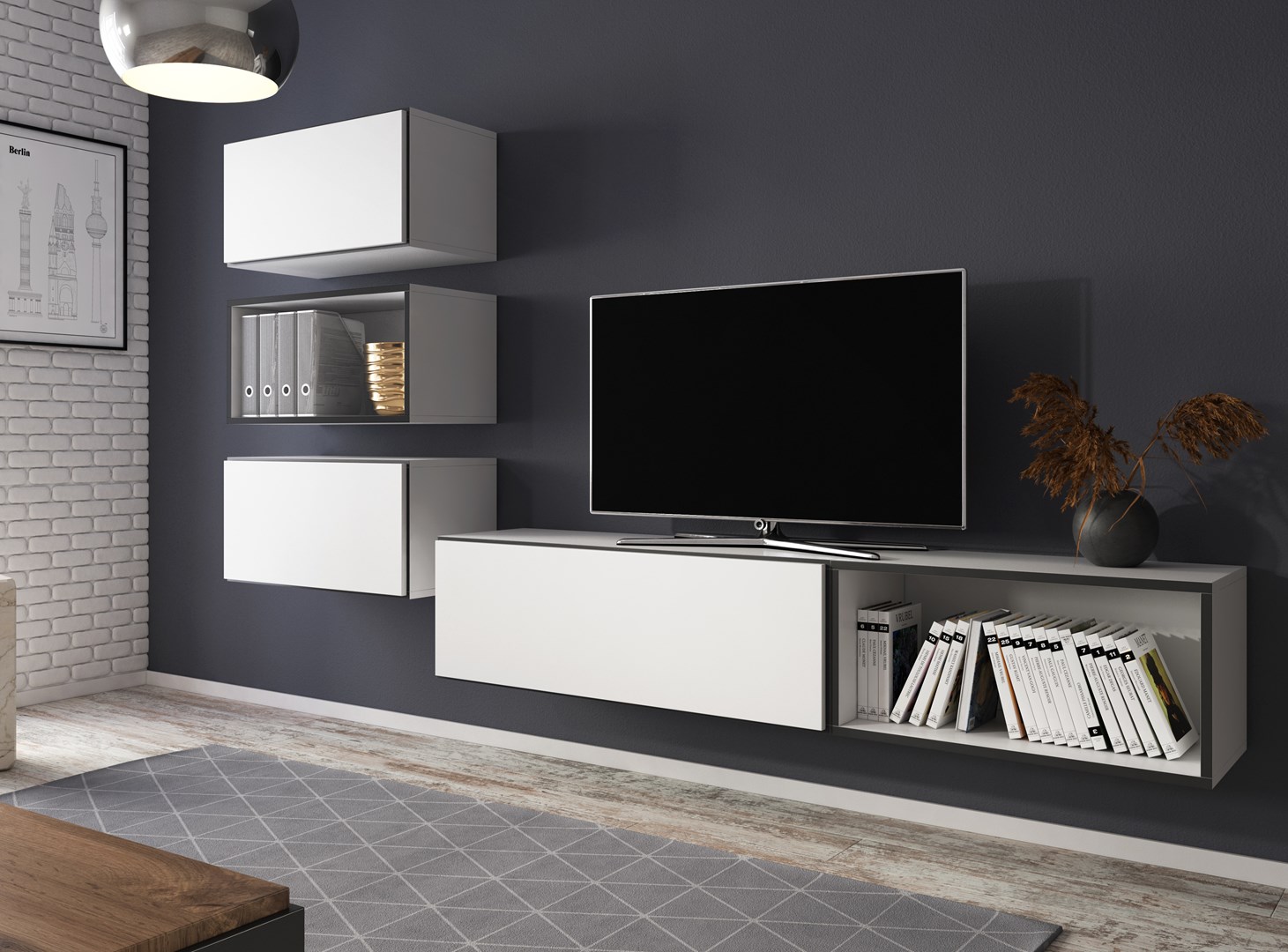 Cama living room furniture set ROCO 4 (RO1+2xRO3+2xRO4) white/black/white Cama living room furniture set ROCO 4 (RO1+2xRO3+2xRO4) white/black/white