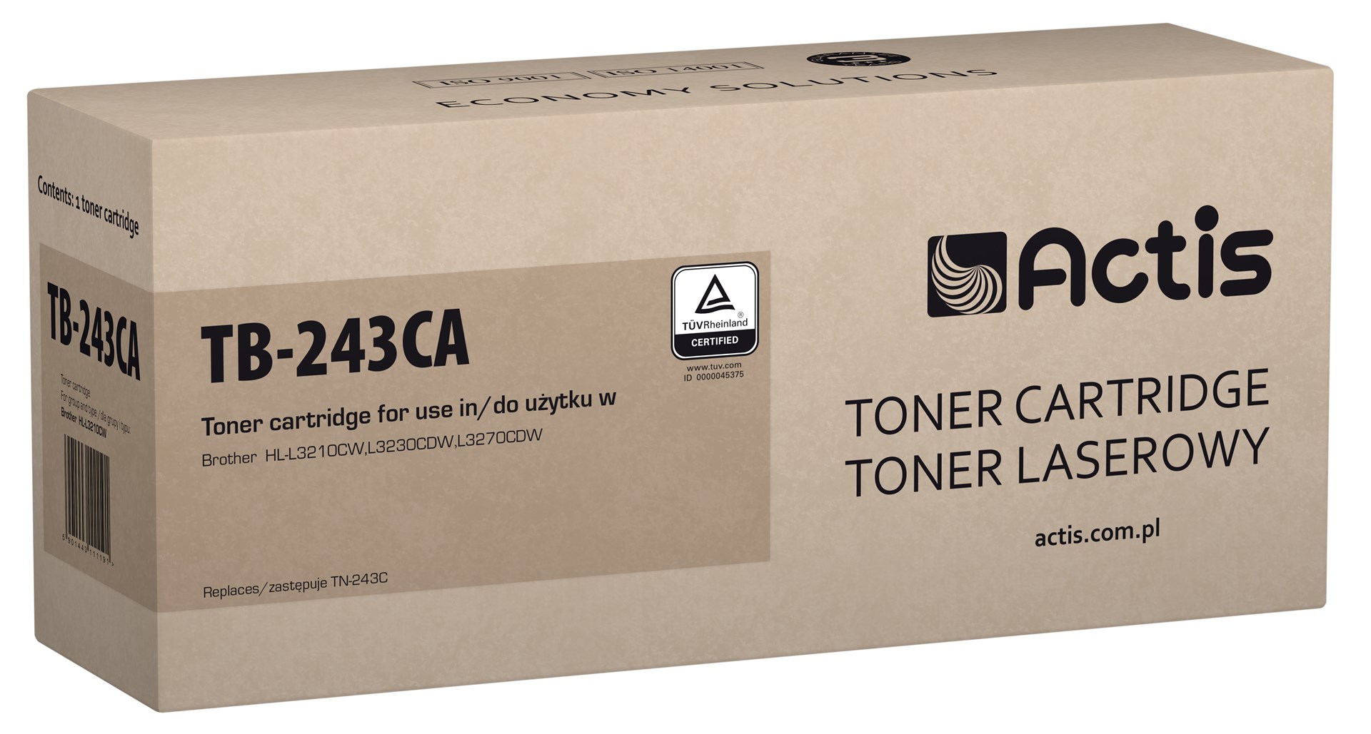 Actis TB-243CA toner (replacement for Brother TN-243C; Standard; 1000 pages; cyan) Actis TB-243CA toner (replacement for Brother TN-243C; Standard; 1000 pages; cyan)