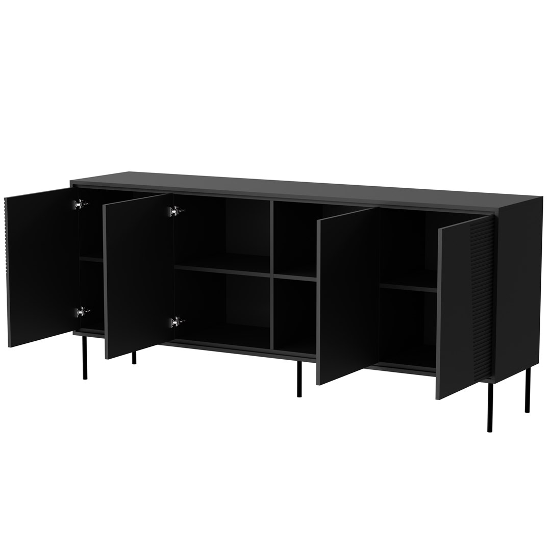 4D ABI chest of drawers 200x45x88 matt black 4D ABI chest of drawers 200x45x88 matt black