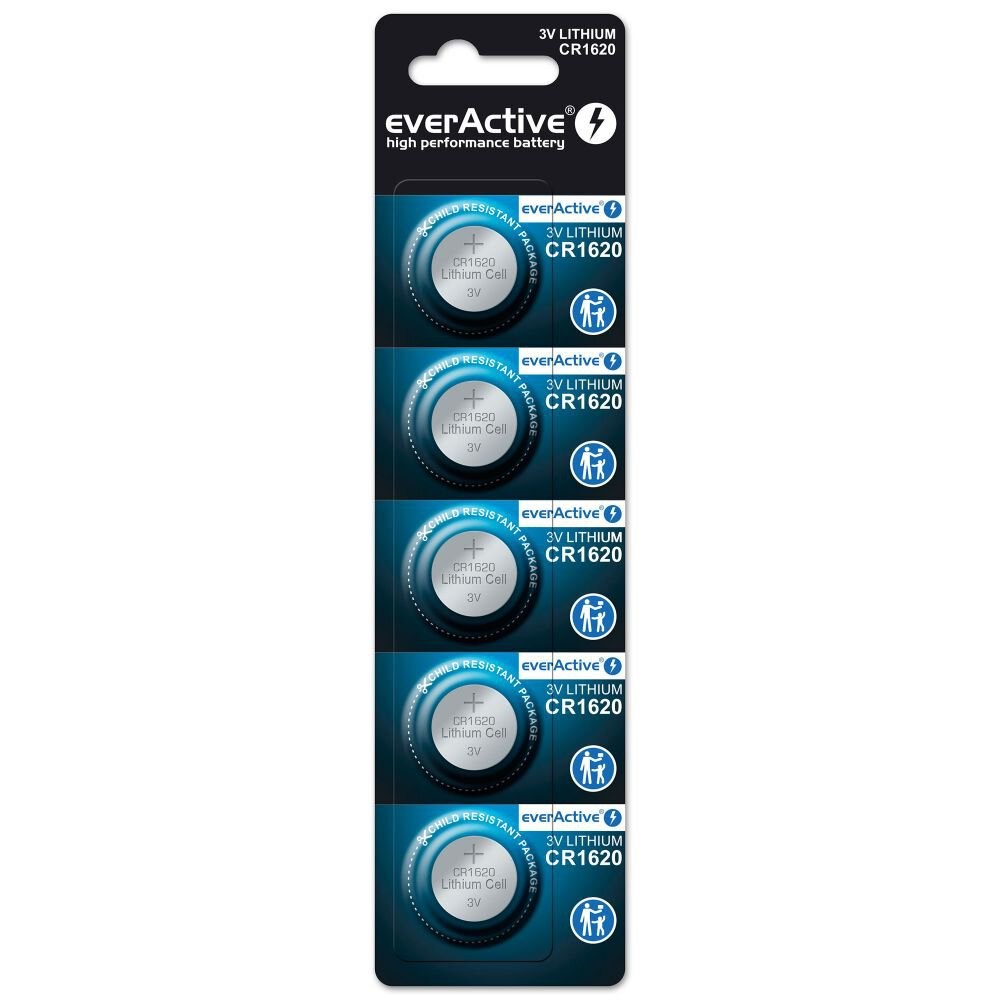 Lithium battery mini everActive CR1620 5 pcs. Lithium battery mini everActive CR1620 5 pcs.