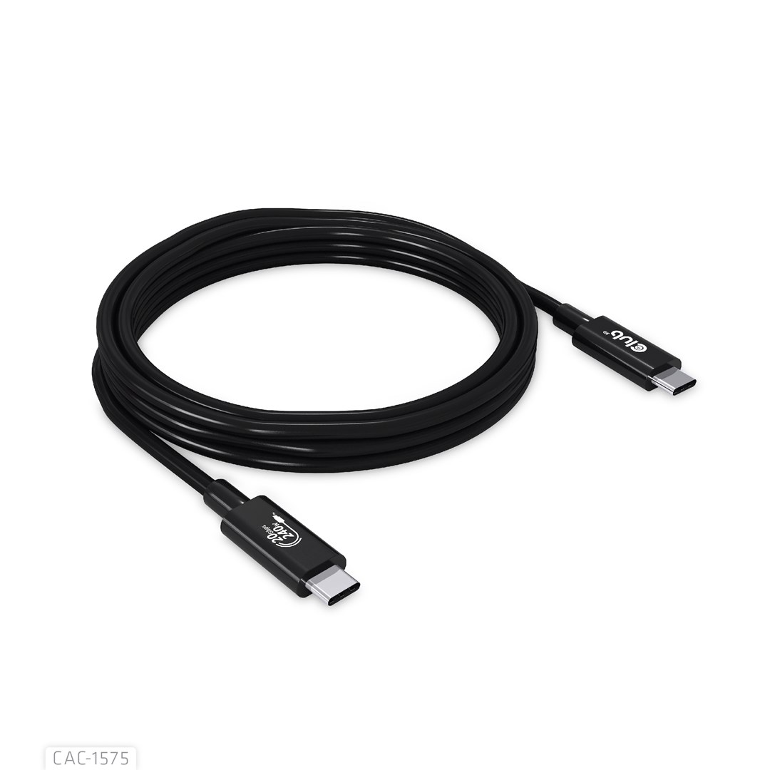 CLUB3D USB4 Gen2x2 Type-C Bi-Directional Cable 4K60Hz, Data 20Gbps, PD 240W(48V/5A) EPR M/M 2m CLUB3D USB4 Gen2x2 Type-C Bi-Directional Cable 4K60Hz, Data 20Gbps, PD 240W(48V/5A) EPR M/M 2m