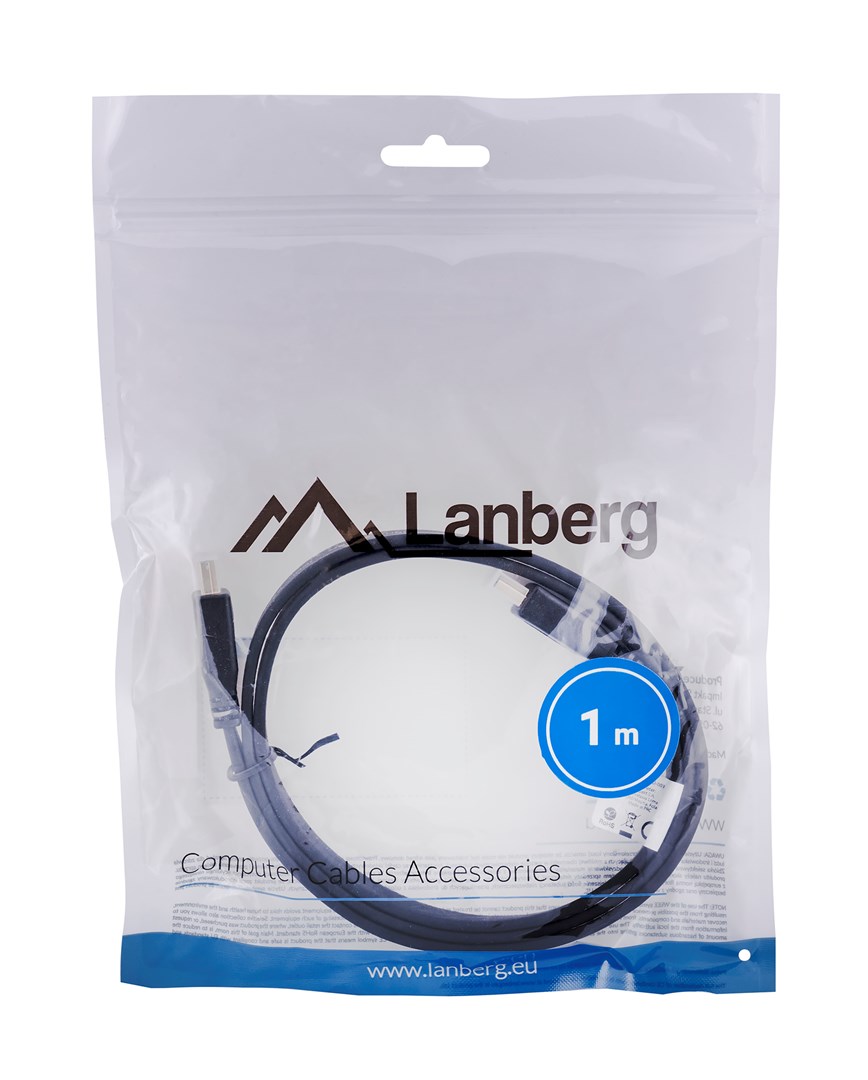 Lanberg CA-HDMI-21CU-0010-BK HDMI cable 1 m HDMI Type A (Standard) Black Lanberg CA-HDMI-21CU-0010-BK HDMI cable 1 m HDMI Type A (Standard) Black