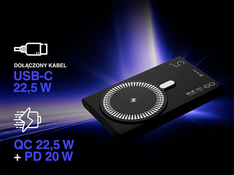 Tracer AirMag2 5000mAh PD20W+15W Mag, Black Tracer AirMag2 5000mAh PD20W+15W Mag, Black