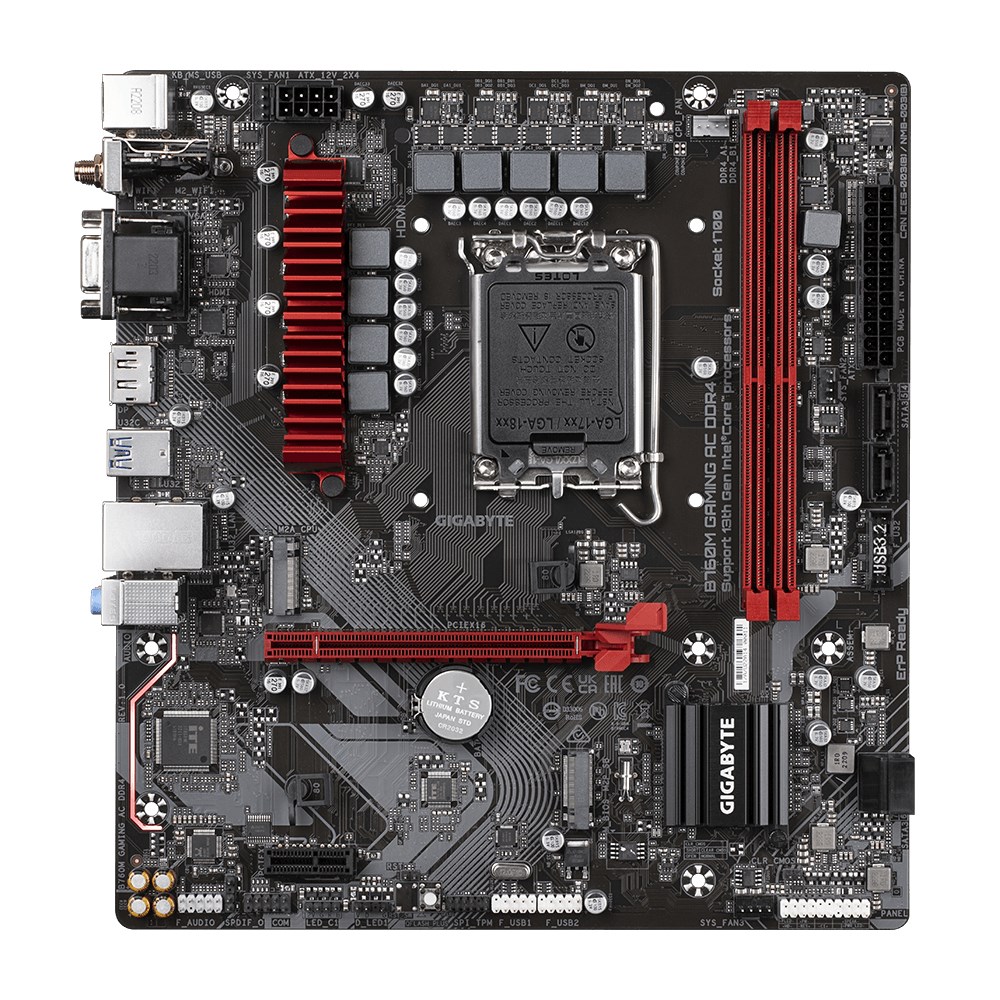 GIGABYTE B760M GAMING AC DDR4 Motherboard - Supports Intel Core 14th CPUs, 6+2+1 Phases Digital VRM, up to 5333MHz DDR4 (OC), 2xPCIe 4.0 M.2, Wi-Fi 802.11ac, 2.5GbE LAN, USB 3.2 Gen 1 GIGABYTE B760M GAMING AC DDR4 Motherboard - Supports Intel Core 14th CPUs, 6+2+1 Phases Digital VRM, up to 5333MHz DDR4 (OC), 2xPCIe 4.0 M.2, Wi-Fi 802.11ac, 2.5GbE LAN, USB 3.2 Gen 1