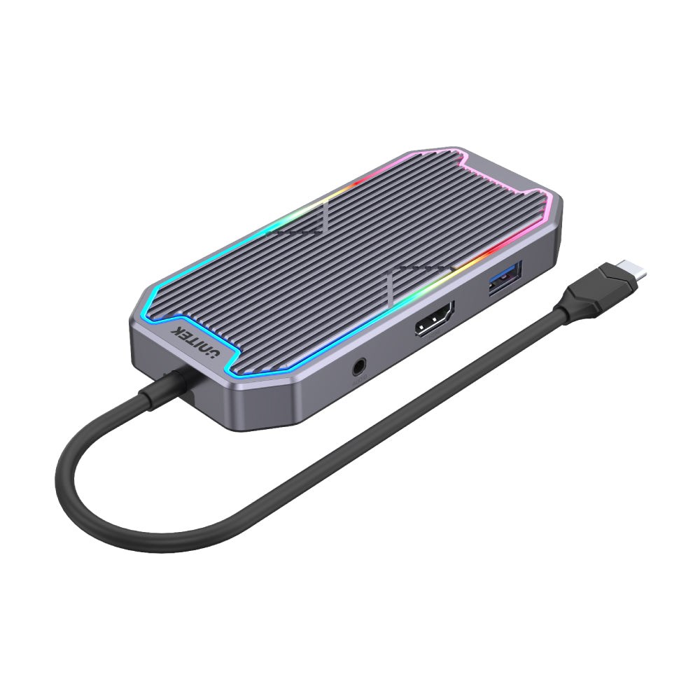UNITEK uHUB S7+ Wired USB 3.2 Gen 2 (3.1 Gen 2) Type-C Grey UNITEK uHUB S7+ Wired USB 3.2 Gen 2 (3.1 Gen 2) Type-C Grey