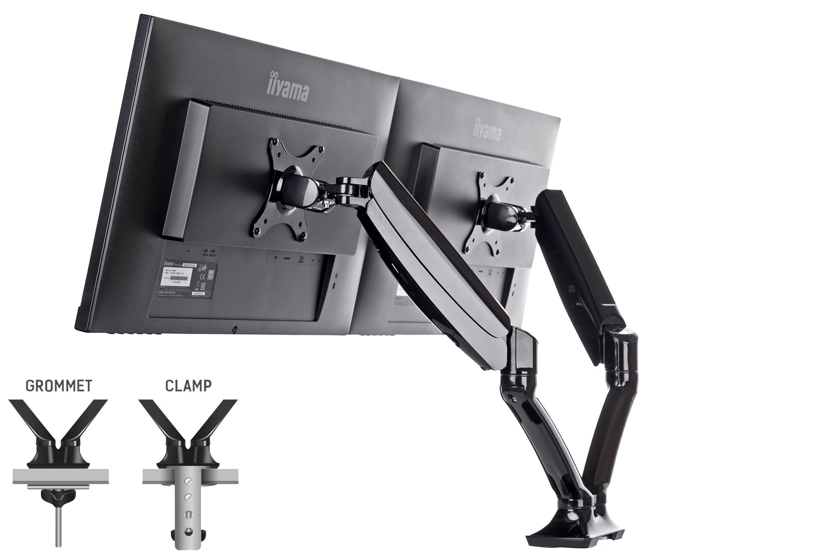 iiyama Sleek and stylish dual gas spring arm iiyama Sleek and stylish dual gas spring arm