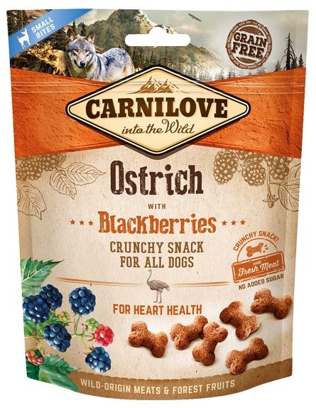 CARNILOVE Fresh Crunchy Ostrich with blackberries - dog treat - 200 g CARNILOVE Fresh Crunchy Ostrich with blackberries - dog treat - 200 g