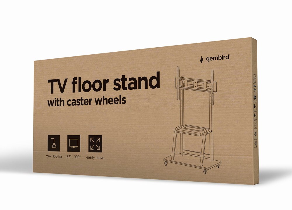 Gembird TVS-100F-01 signage display mount 2.54 m (100") Black Gembird TVS-100F-01 signage display mount 2.54 m (100") Black