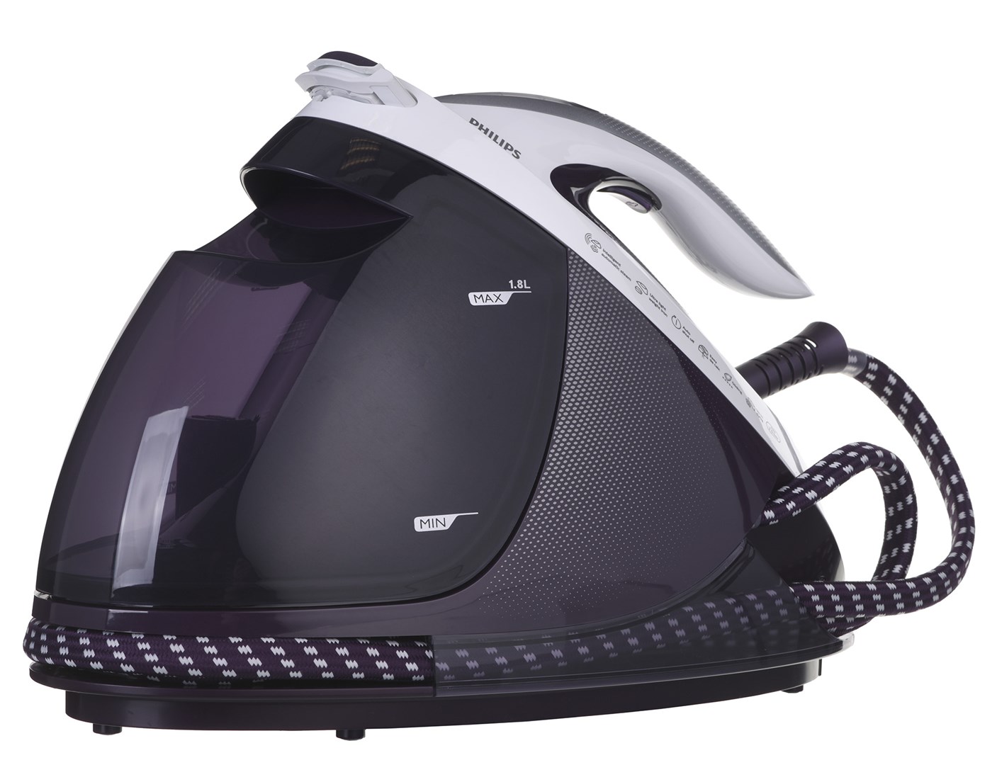 Philips GC9660/30 steam ironing station 2700 W 1.8 L T-ionicGlide soleplate Purple, White Philips GC9660/30 steam ironing station 2700 W 1.8 L T-ionicGlide soleplate Purple, White
