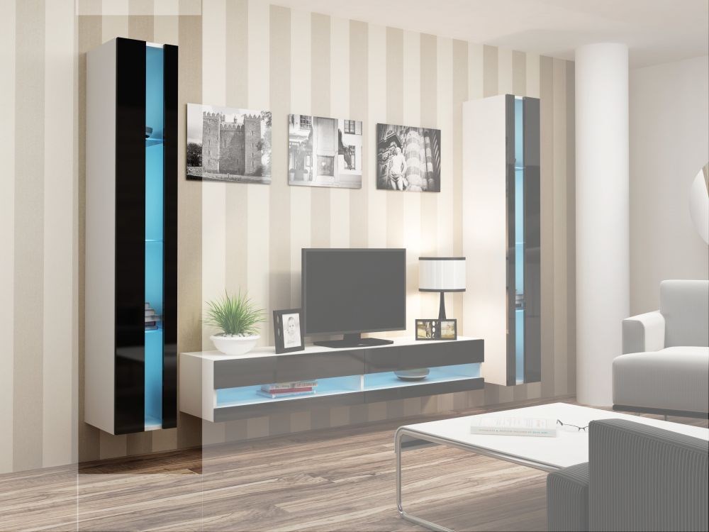 Cama Shelf unit VIGO NEW 180/40/30 white/black gloss Cama Shelf unit VIGO NEW 180/40/30 white/black gloss