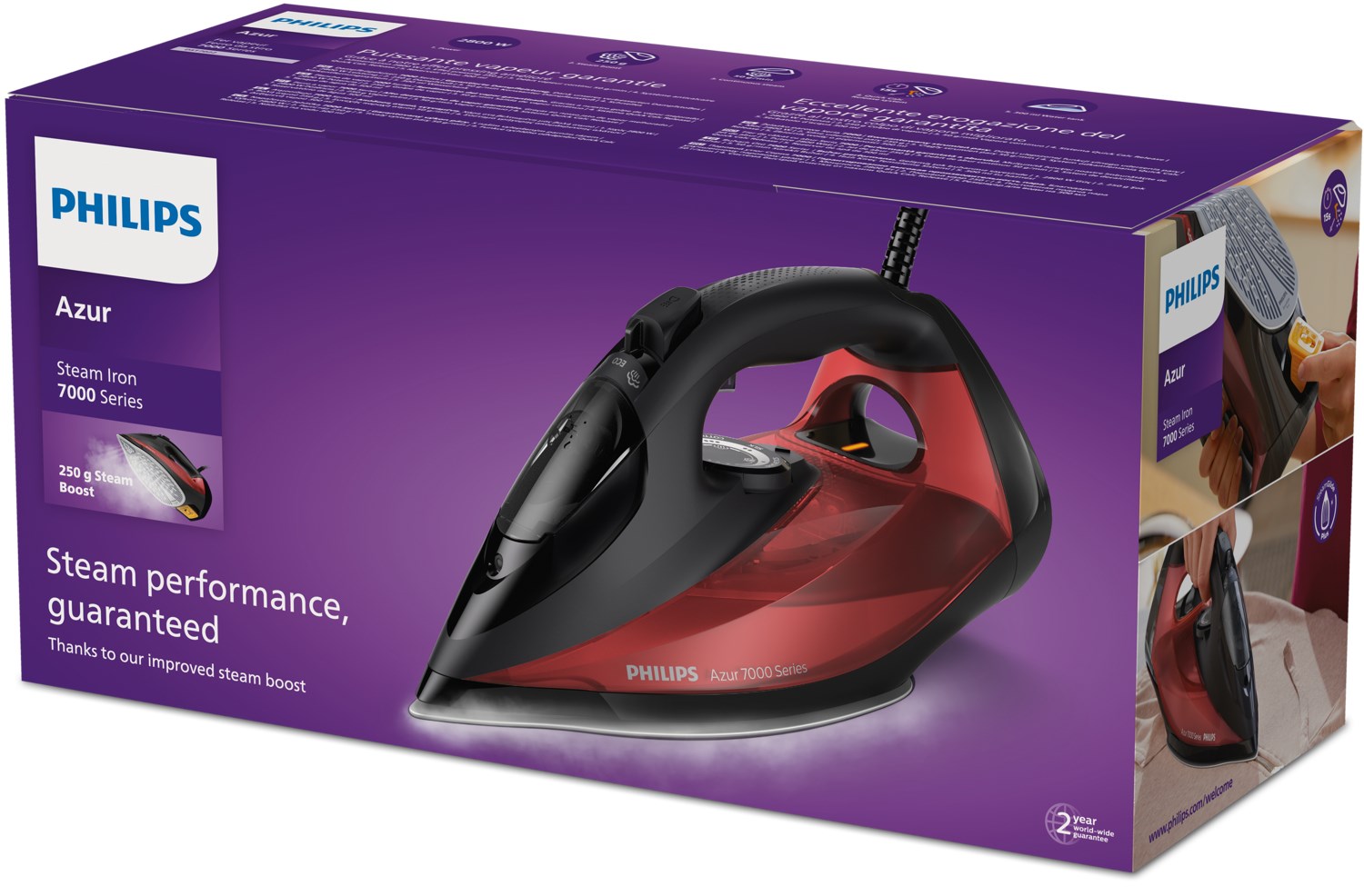 Philips 7000 series DST7022/40 iron Steam iron SteamGlide Plus soleplate 2800 W Black Philips 7000 series DST7022/40 iron Steam iron SteamGlide Plus soleplate 2800 W Black