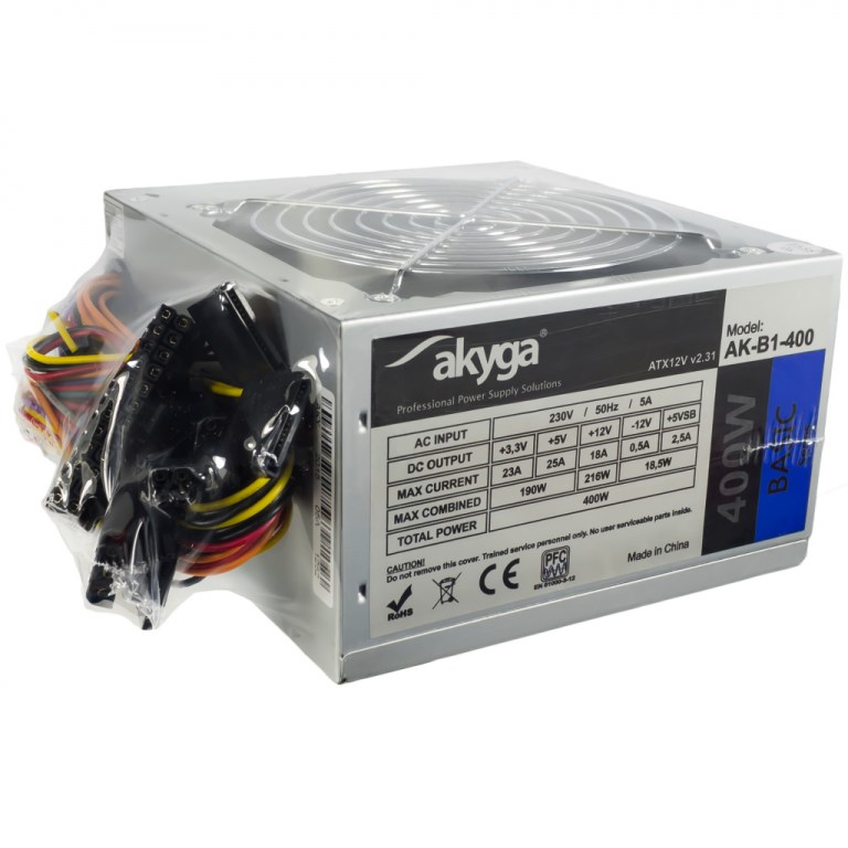 Akyga AK-B1-400 power supply unit 400 W 20+4 pin ATX ATX Green Akyga AK-B1-400 power supply unit 400 W 20+4 pin ATX ATX Green
