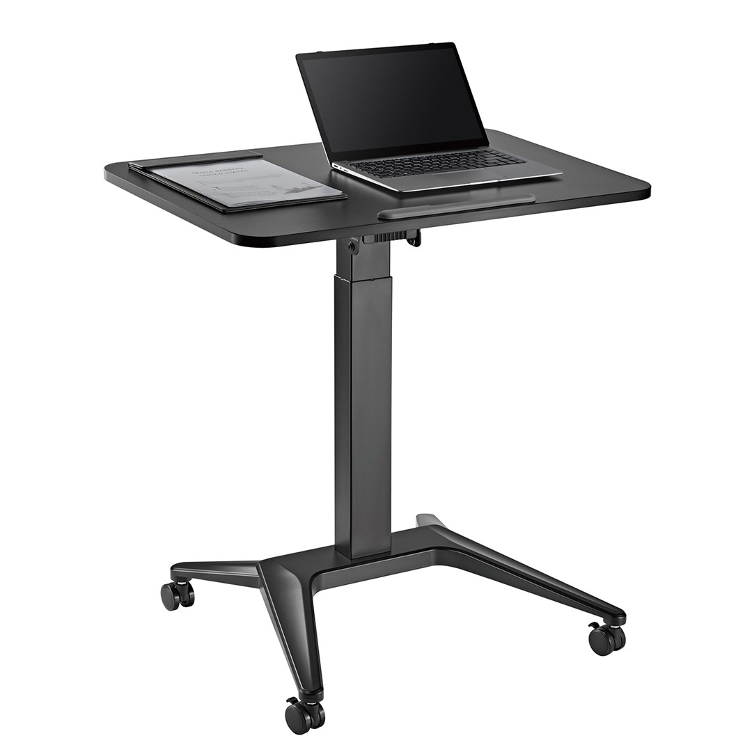 Maclean MC-453 B Mobile Laptop Desk with Pneumatic Height Adjustment, Laptop Table with Wheels, 80 x 52 cm, Max. 8 kg, Height Adjustable Max. 109 cm (Black) Maclean MC-453 B Mobile Laptop Desk with Pneumatic Height Adjustment, Laptop Table with Wheels, 80 x 52 cm, Max. 8 kg, Height Adjustable Max. 109 cm (Black)