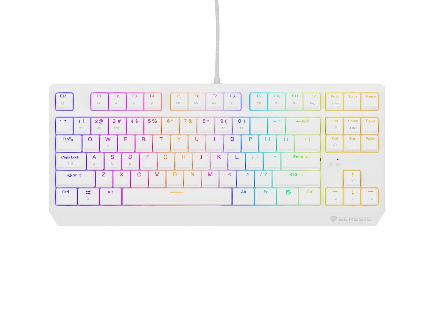 GENESIS Thor 230 TKL keyboard Gaming USB + RF Wireless + Bluetooth QWERTY White GENESIS Thor 230 TKL keyboard Gaming USB + RF Wireless + Bluetooth QWERTY White
