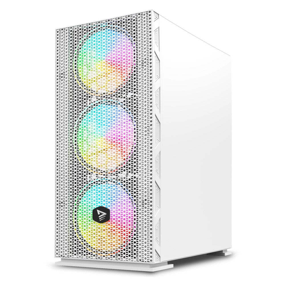 SAVIO Raptor White X1 ARGB Glass/Mesh White Computer Case SAVIO Raptor White X1 ARGB Glass/Mesh White Computer Case