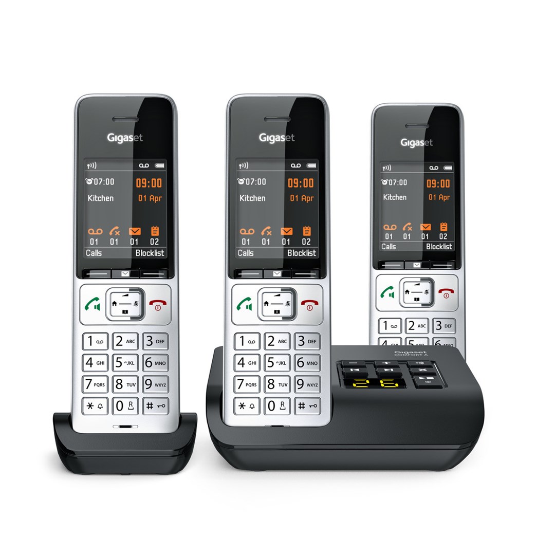 Gigaset COMFORT 500A Trio Analog/DECT telephone Caller ID Black, Silver Gigaset COMFORT 500A Trio Analog/DECT telephone Caller ID Black, Silver
