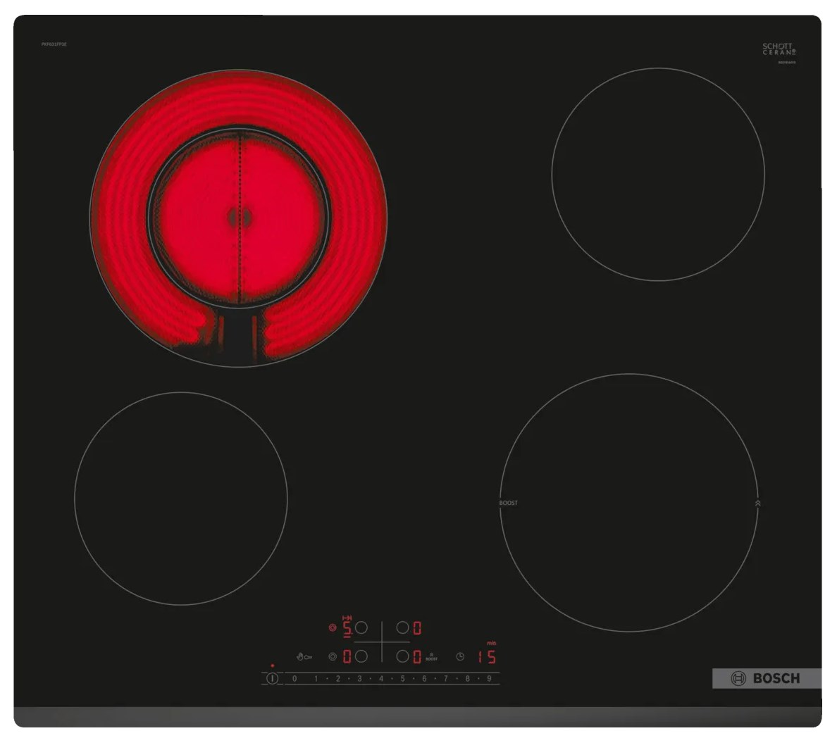 Bosch PKF631FP3E hob Black Built-in 60 cm Ceramic 4 zone(s) Bosch PKF631FP3E hob Black Built-in 60 cm Ceramic 4 zone(s)
