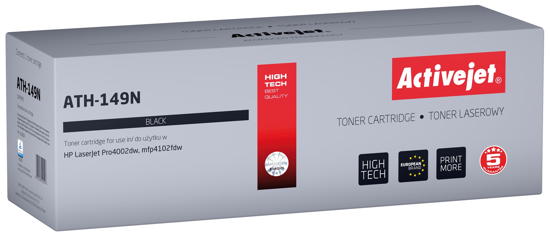 Activejet ATH-149N Toner (replacement for HP 149A HP149A W1490A; Supreme; 2,900 pages; black) Activejet ATH-149N Toner (replacement for HP 149A HP149A W1490A; Supreme; 2,900 pages; black)