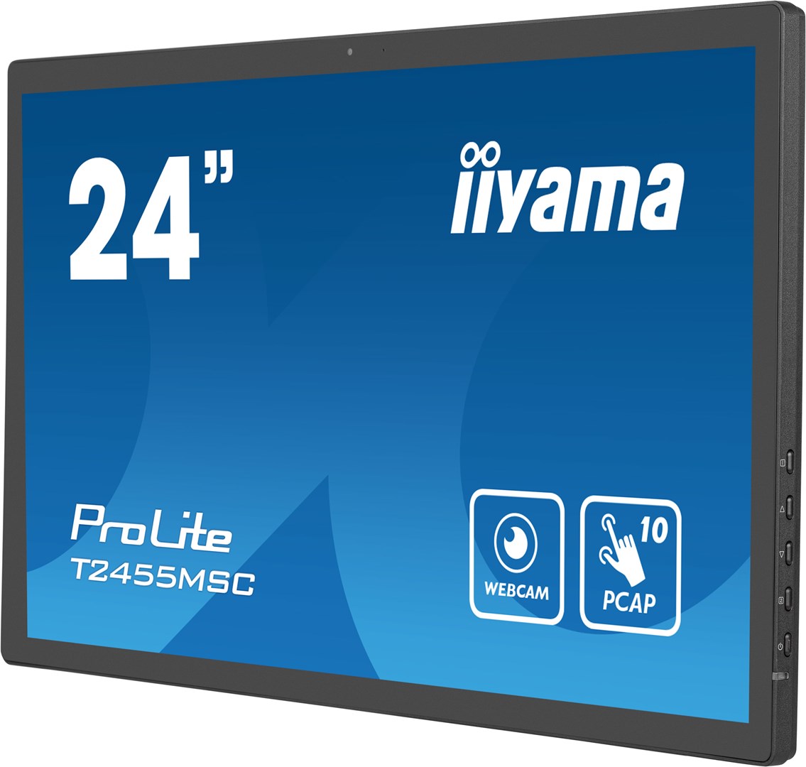 iiyama 24” multi-touch monitor with edge-to-edge glass, anti fingerprint coating , integrated webcam and a flexible stand iiyama 24” multi-touch monitor with edge-to-edge glass, anti fingerprint coating , integrated webcam and a flexible stand