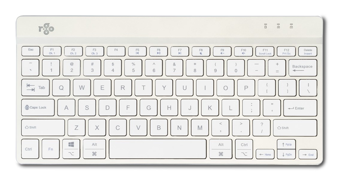 R-Go Tools Ergonomic keyboard R-Go Compact Break, compact keyboard with break software, QWERTY (US), Bluetooth, white R-Go Tools Ergonomic keyboard R-Go Compact Break, compact keyboard with break software, QWERTY (US), Bluetooth, white
