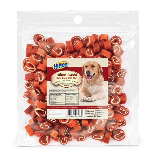 HILTON Sushi Rolls duck with fish - Dog treat - 500 g HILTON Sushi Rolls duck with fish - Dog treat - 500 g