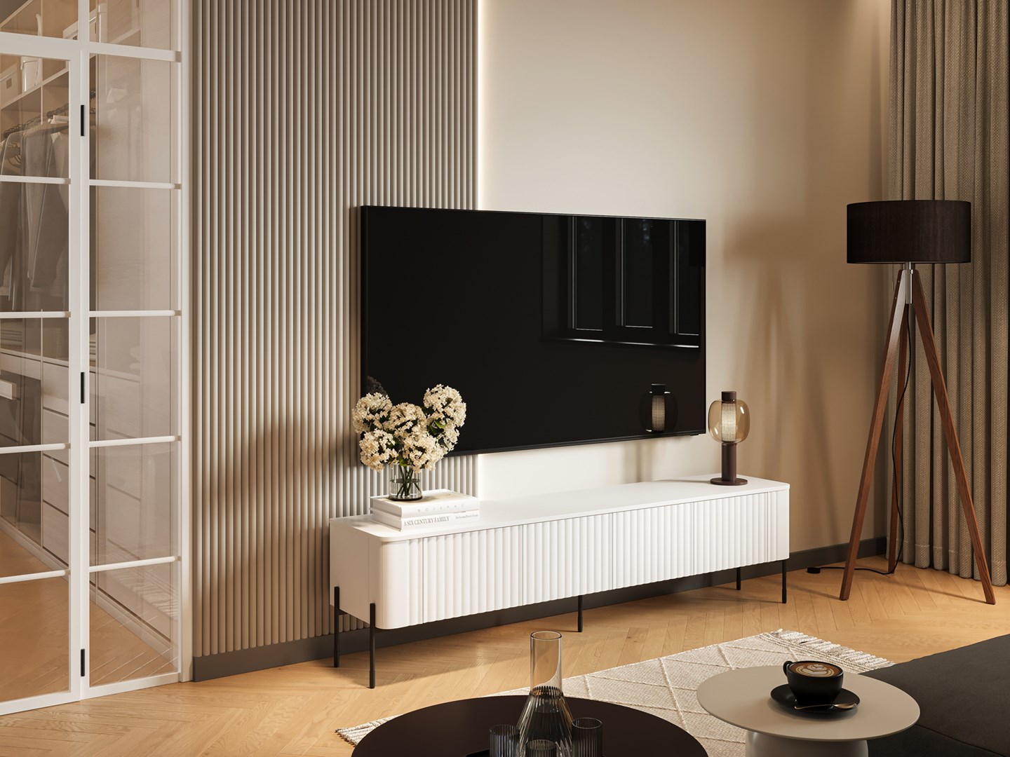 Cama VERA TV cabinet 190x40x50 matt white Cama VERA TV cabinet 190x40x50 matt white