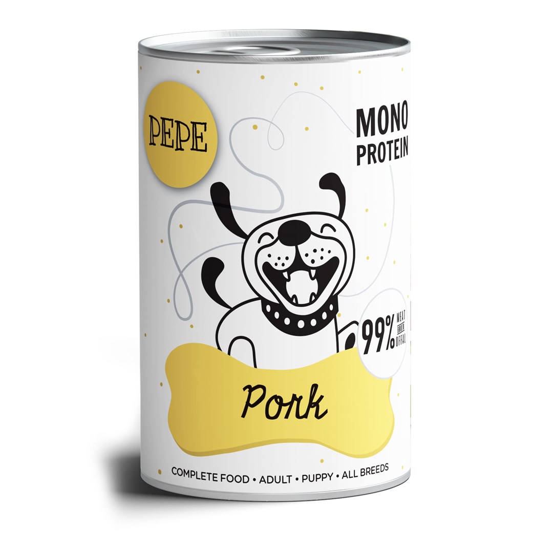 PAKA ZWIERZAKA Pepe Pork - wet dog food - 400g PAKA ZWIERZAKA Pepe Pork - wet dog food - 400g