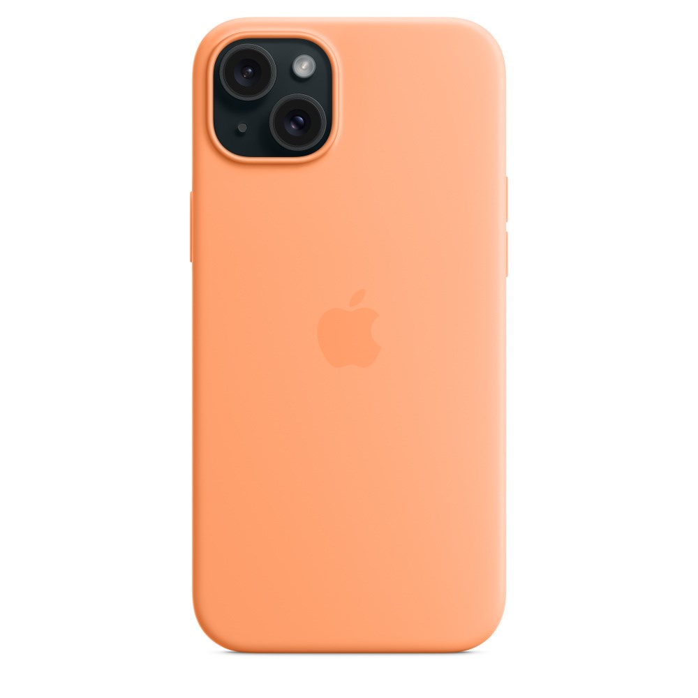 Apple iPhone 15 Plus Silicone Case with MagSafe - Orange Sorbet Apple iPhone 15 Plus Silicone Case with MagSafe - Orange Sorbet