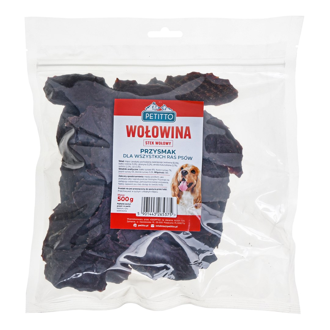 PETITTO Beef Steaks - dog treat - 500 g PETITTO Beef Steaks - dog treat - 500 g