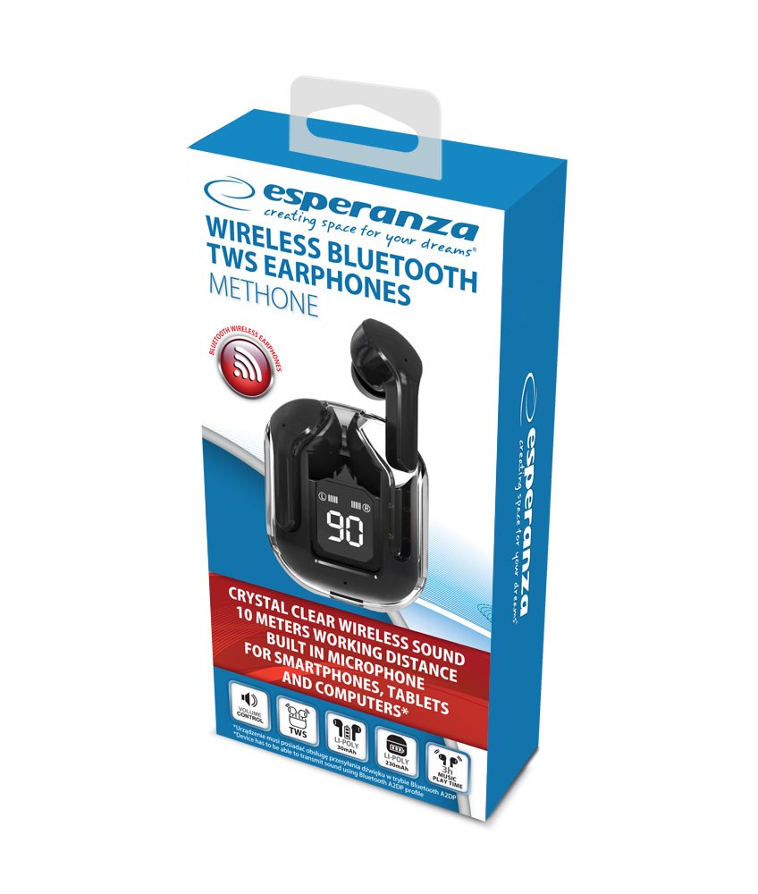 Esperanza EH238K Bluetooth In-Ear Headphone TWS Black Esperanza EH238K Bluetooth In-Ear Headphone TWS Black