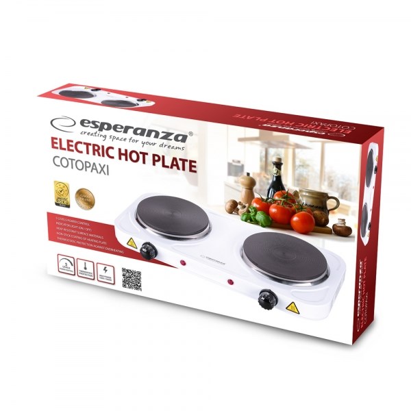 Esperanza COTOPAXI White Countertop Sealed plate 2 zone(s) Esperanza COTOPAXI White Countertop Sealed plate 2 zone(s)