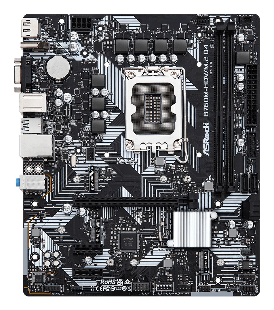 Asrock B760M-HDV/M.2 D4 Intel B760 LGA 1700 micro ATX Asrock B760M-HDV/M.2 D4 Intel B760 LGA 1700 micro ATX