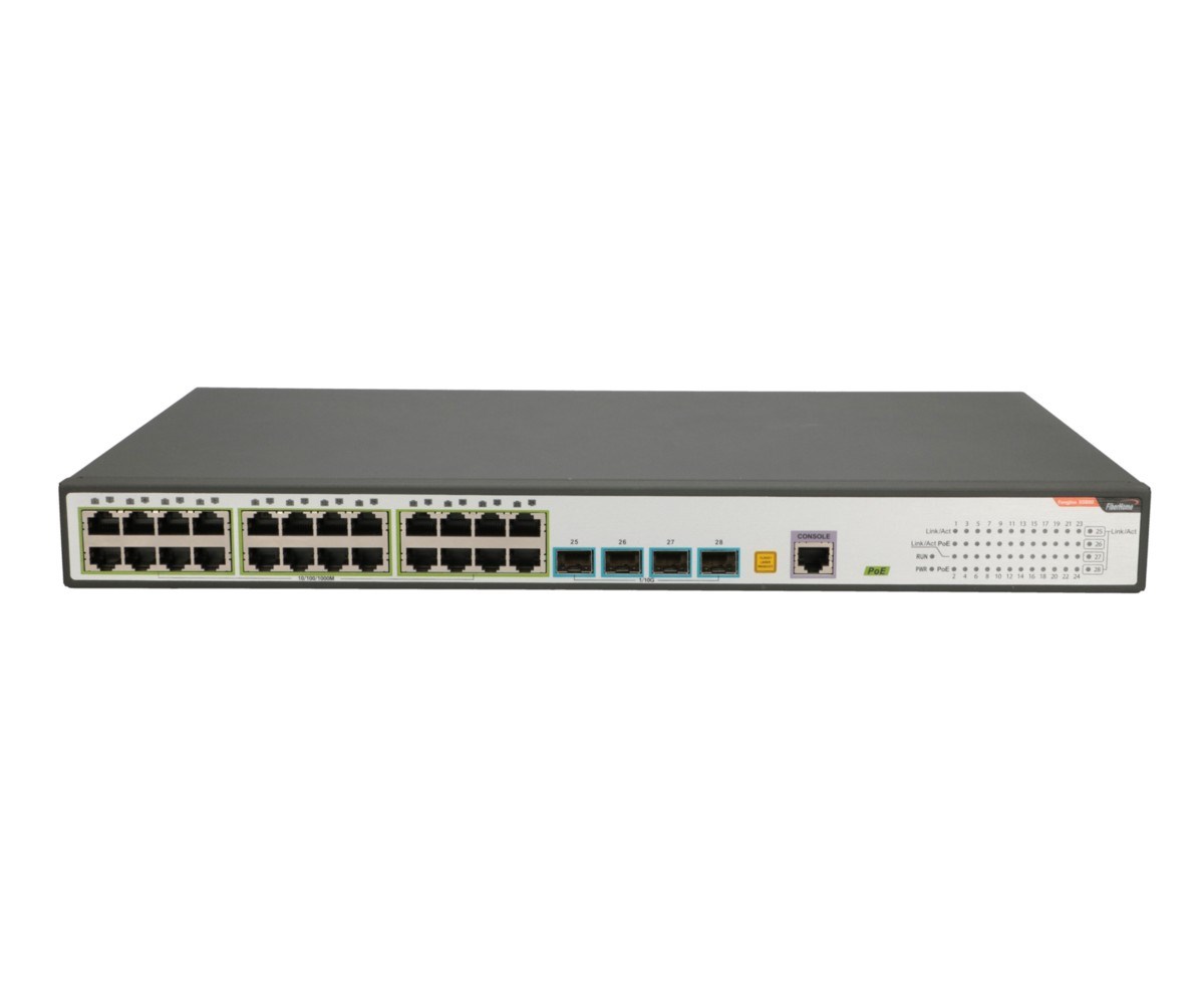 FiberHome S5800-28T-X-PE-AC network switch Managed L2/L3 Gigabit Ethernet (10/100/1000) Power over Ethernet (PoE) 1U Black, Grey FiberHome S5800-28T-X-PE-AC network switch Managed L2/L3 Gigabit Ethernet (10/100/1000) Power over Ethernet (PoE) 1U Black, Grey