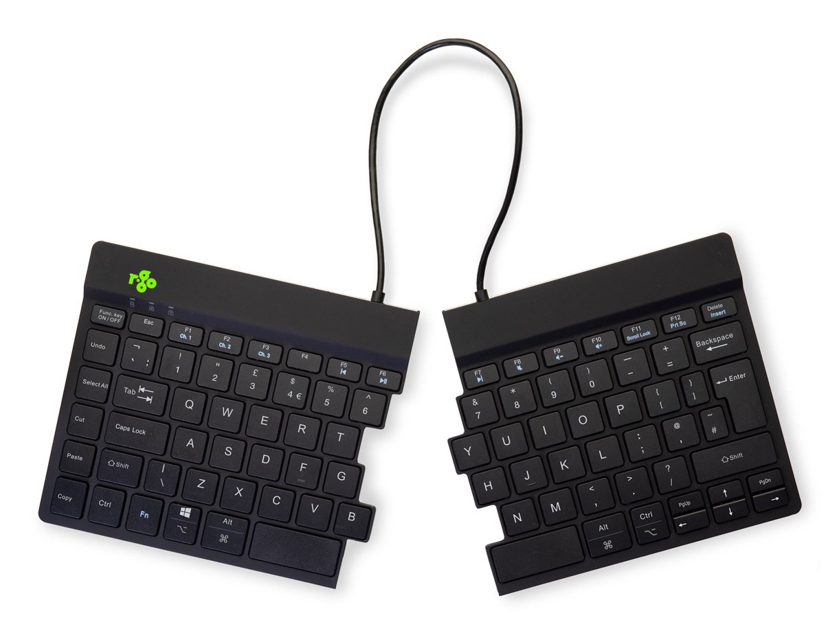 R-Go Tools Ergonomic keyboard R-Go Split Break with break software, ergonomic split keyboard, QWERTY (UK), Bluetooth, black R-Go Tools Ergonomic keyboard R-Go Split Break with break software, ergonomic split keyboard, QWERTY (UK), Bluetooth, black