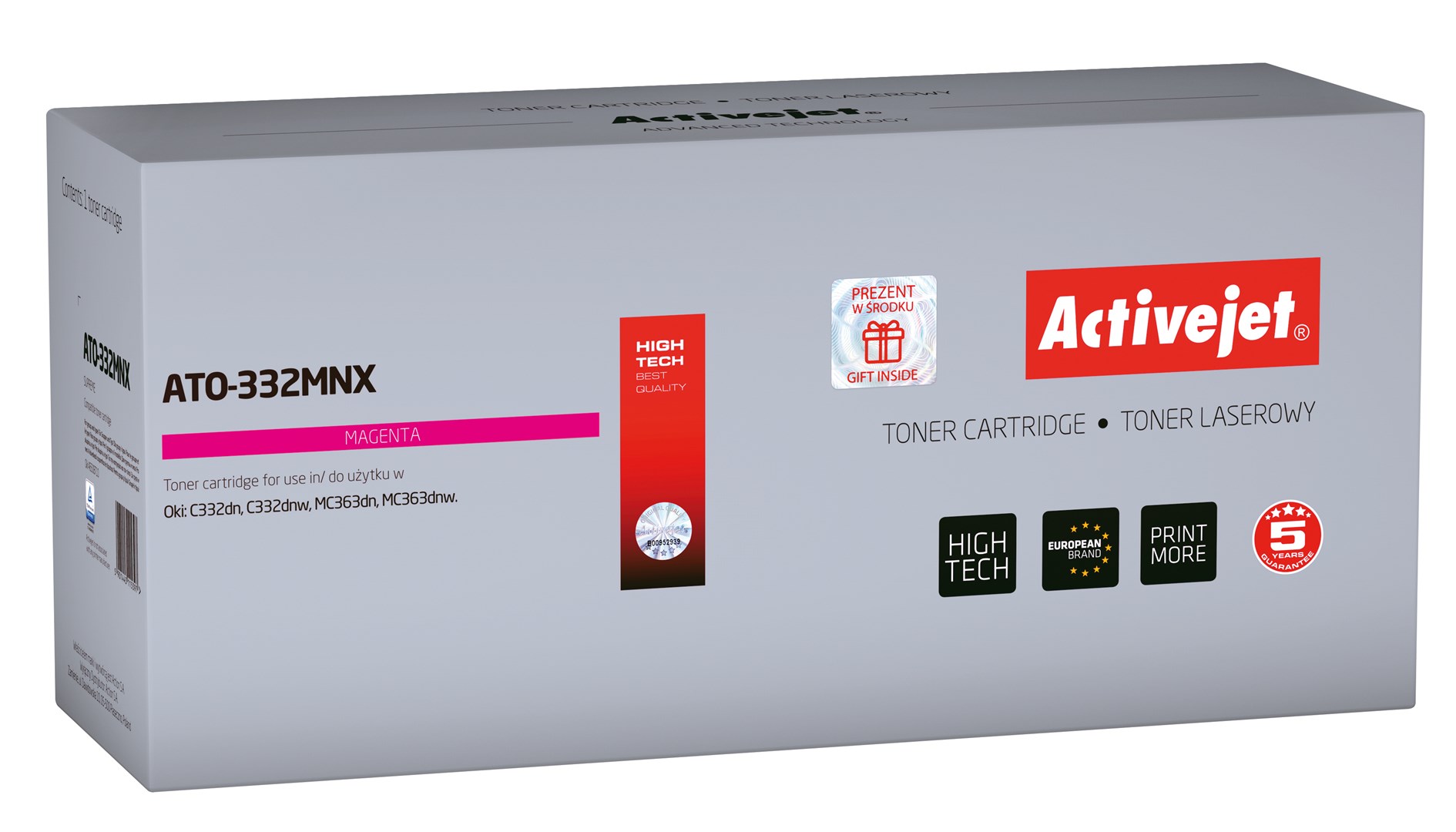 Activejet ATO-332MNX toner (replacement for OKI 46508710; Supreme; 3000 pages; magenta) Activejet ATO-332MNX toner (replacement for OKI 46508710; Supreme; 3000 pages; magenta)