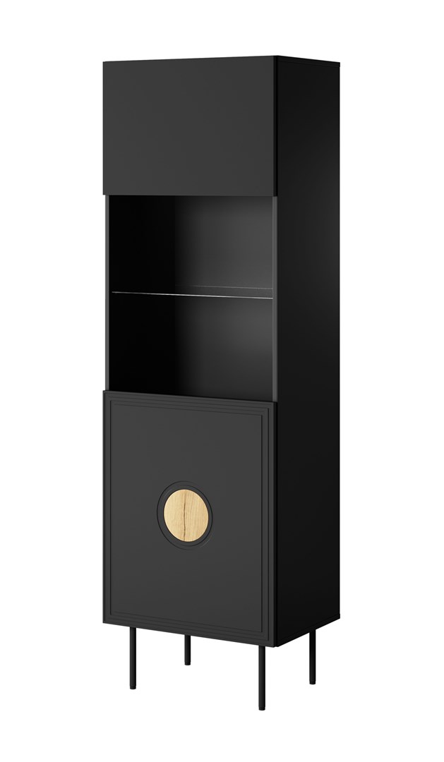 Display case PALAZZO 60x42x190 black + oak craft Display case PALAZZO 60x42x190 black + oak craft
