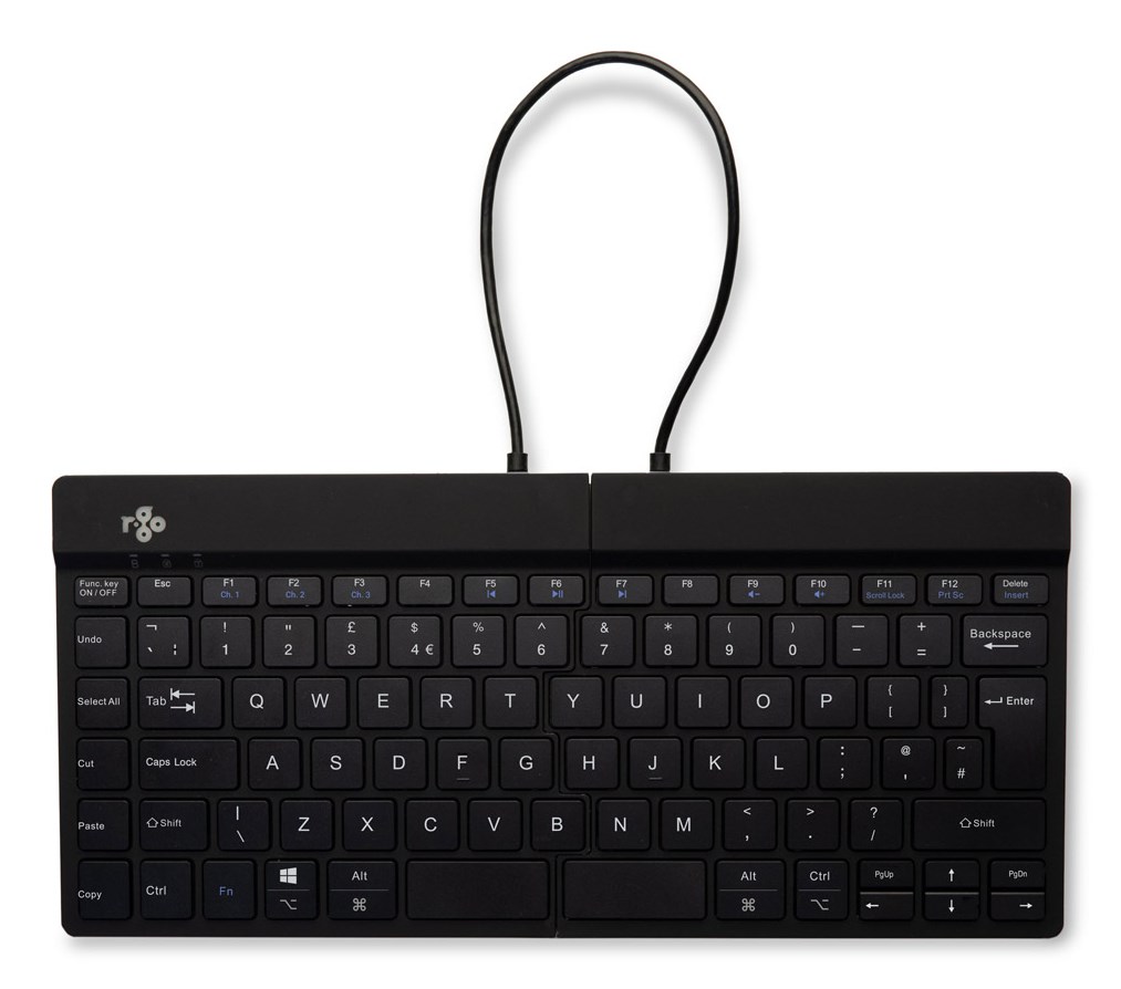 R-Go Tools Ergonomic keyboard R-Go Split Break with break software, ergonomic split keyboard, QWERTY (UK), Bluetooth, black R-Go Tools Ergonomic keyboard R-Go Split Break with break software, ergonomic split keyboard, QWERTY (UK), Bluetooth, black
