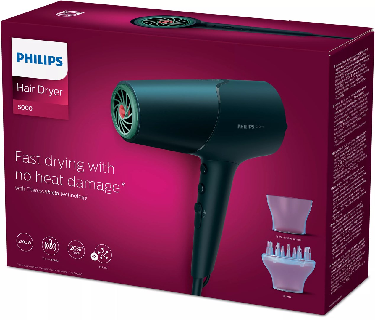 Philips 5000 series BHD512/00 hair dryer 2300 W Navy Philips 5000 series BHD512/00 hair dryer 2300 W Navy