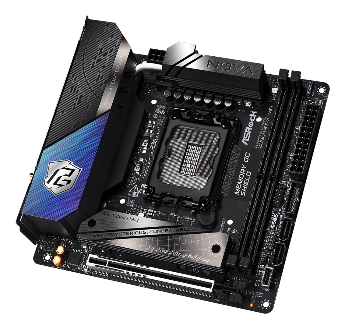 Asrock Phantom Gaming Z890I Nova WiFi Intel Z890 LGA 1851 (Socket V1) mini ITX Asrock Phantom Gaming Z890I Nova WiFi Intel Z890 LGA 1851 (Socket V1) mini ITX