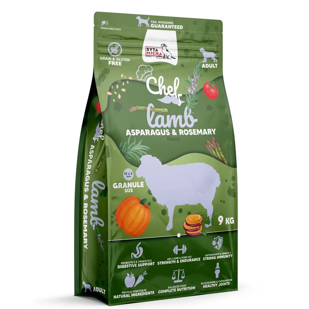 SYTA MICHA Chef Lamb, asparagus and rosemary - dry dog food - 9kg SYTA MICHA Chef Lamb, asparagus and rosemary - dry dog food - 9kg
