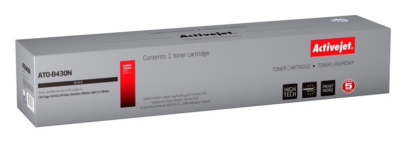 Activejet ATO-B430N Toner (replacement for OKI 43979202; Supreme; 7000 pages; black) Activejet ATO-B430N Toner (replacement for OKI 43979202; Supreme; 7000 pages; black)