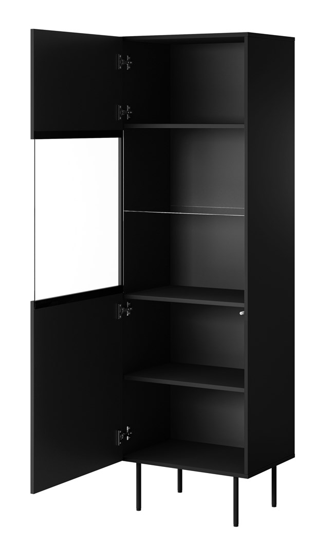 Display case PALAZZO 60x42x190 black + oak craft Display case PALAZZO 60x42x190 black + oak craft