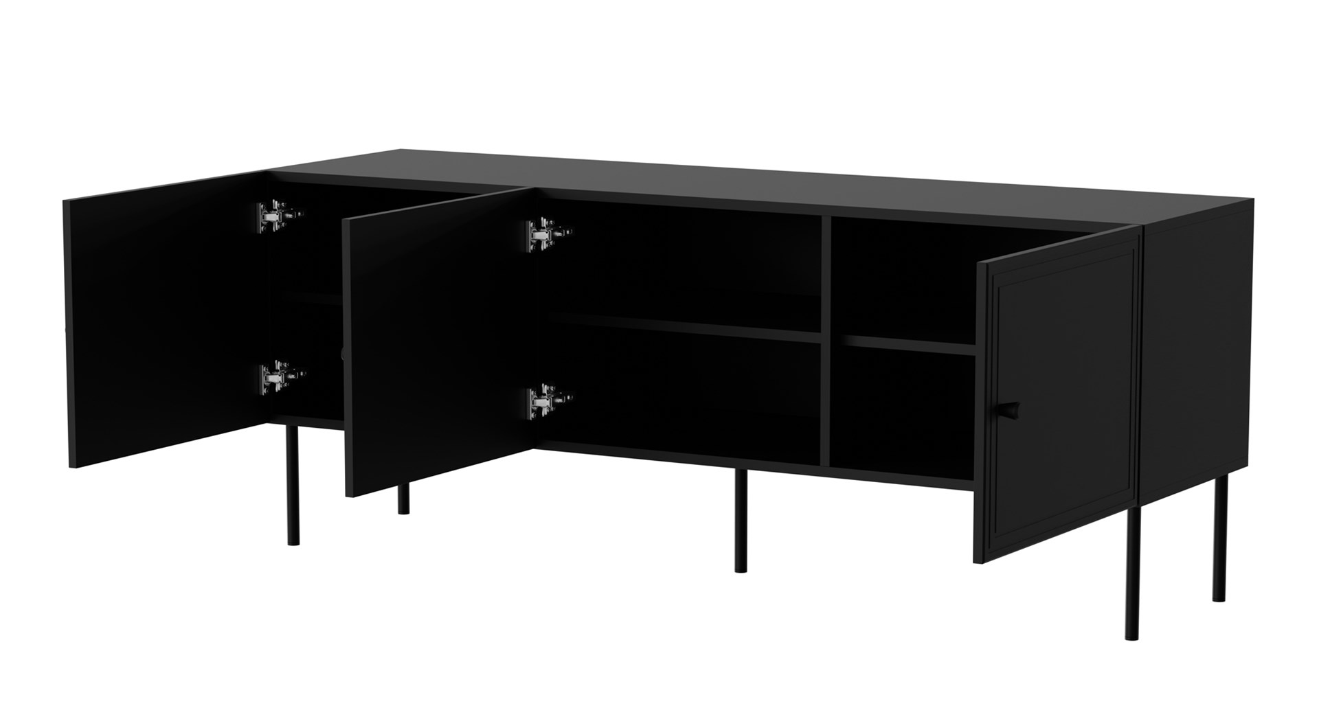 RTV 3D cabinet PALAZZO BIS 151x40x60 black matt RTV 3D cabinet PALAZZO BIS 151x40x60 black matt