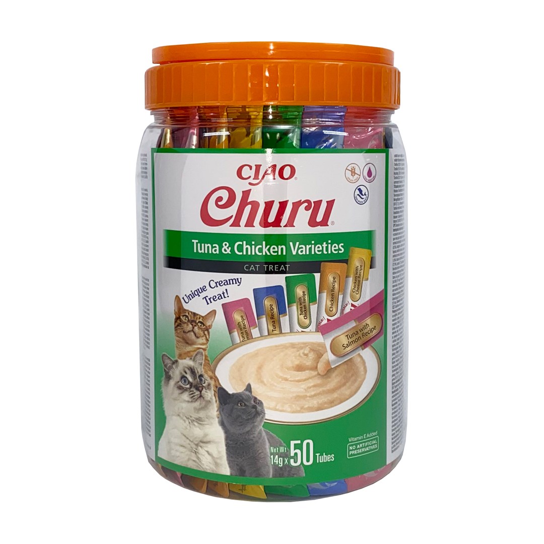 INABA Churu Varieties Chicken and tuna - cat treats - 50 x 14g INABA Churu Varieties Chicken and tuna - cat treats - 50 x 14g