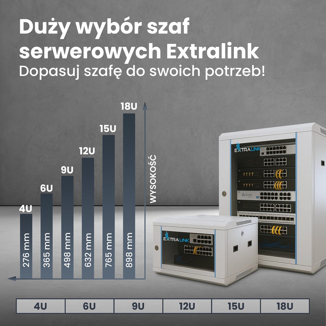 Extralink Rackmount cabinet 6U 600x600 Gray wall mounted Extralink Rackmount cabinet 6U 600x600 Gray wall mounted